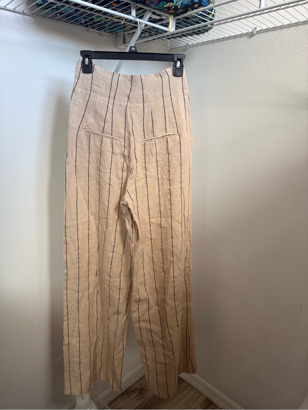 ASTR The Label Beige Striped Drawstring High Waisted Pant - Picture 7 of 8